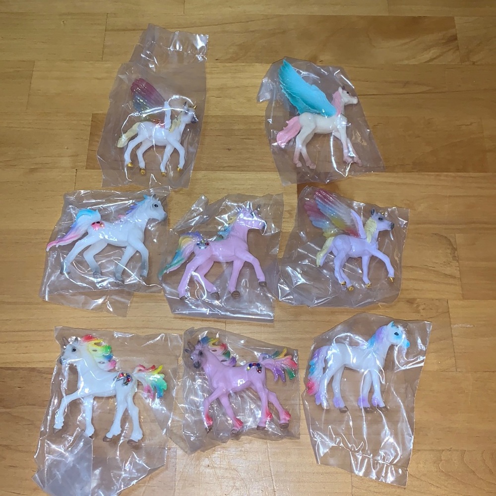 New 8 Unicorn figures collection - cake toppers - rainbow - figures